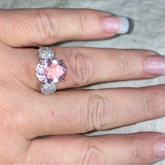 💕 Gorgeous Pink Kunzite Handcrafted 925 Silver vintage-look ring - Picture 5 of 13